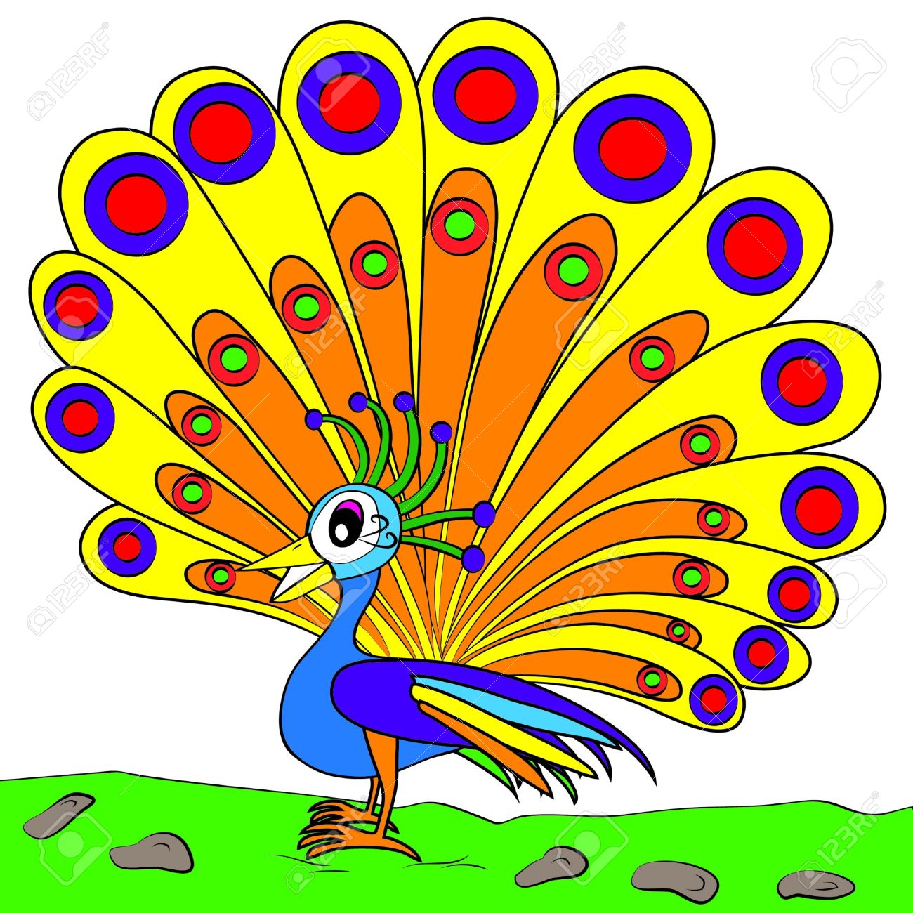 Peacock Cartoon Drawing | Free download on ClipArtMag