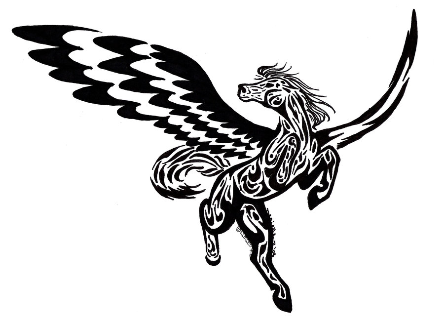 Pegasus Flying Drawing Free download on ClipArtMag