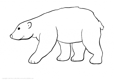 Polar Bear Outline Drawing Free download on ClipArtMag