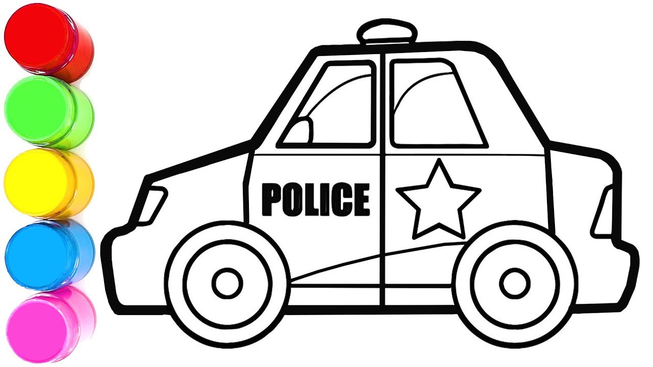 Police Car Line Drawing 