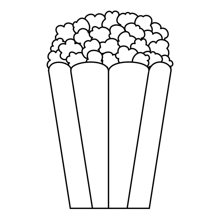 Popcorn Box Coloring Page Sketch Coloring Page