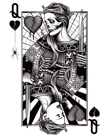 Queen Of Hearts Card Drawing | Free download on ClipArtMag