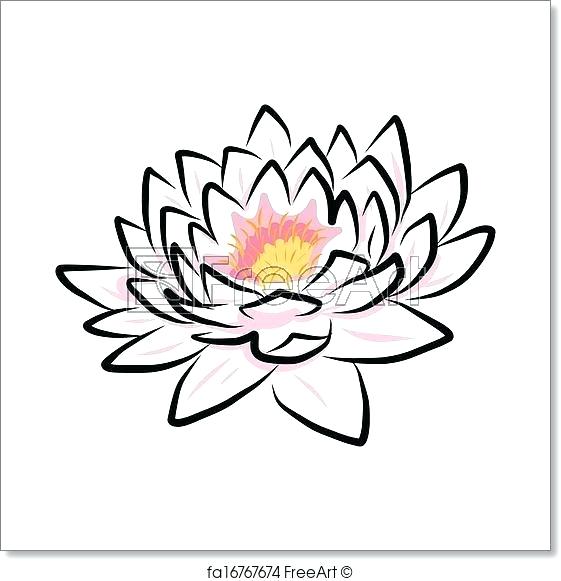 Realistic Lotus Flower Drawing | Free download on ClipArtMag