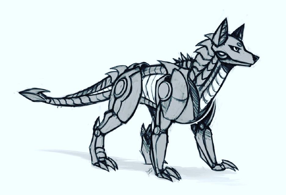 Robot Wolf Drawing | Free download on ClipArtMag