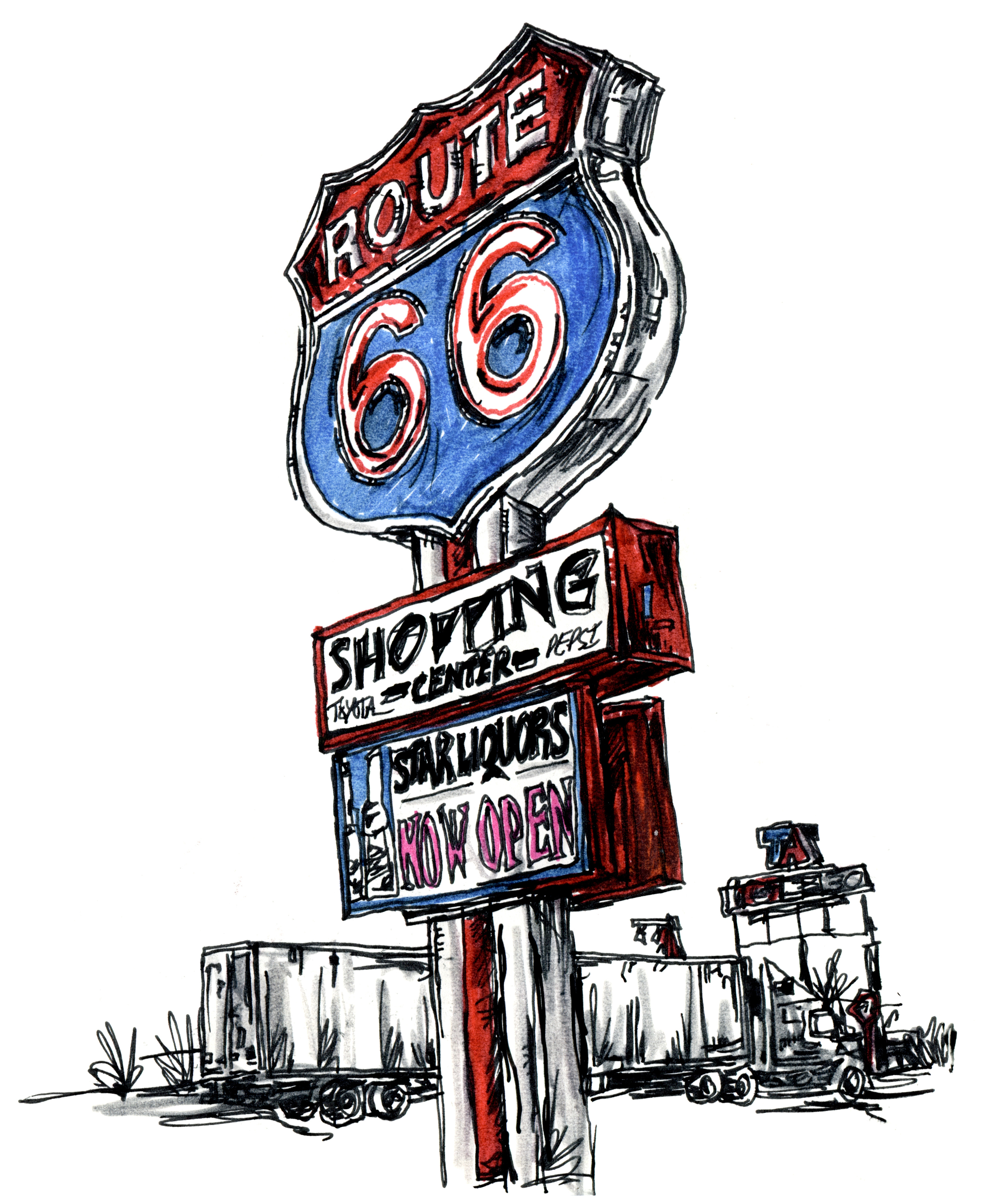 Route 66 Drawing Free download on ClipArtMag