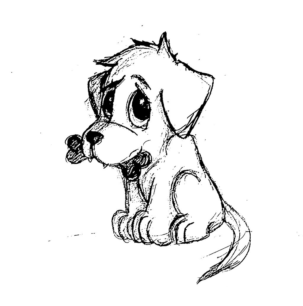 Sad Puppy Drawing Free download on ClipArtMag