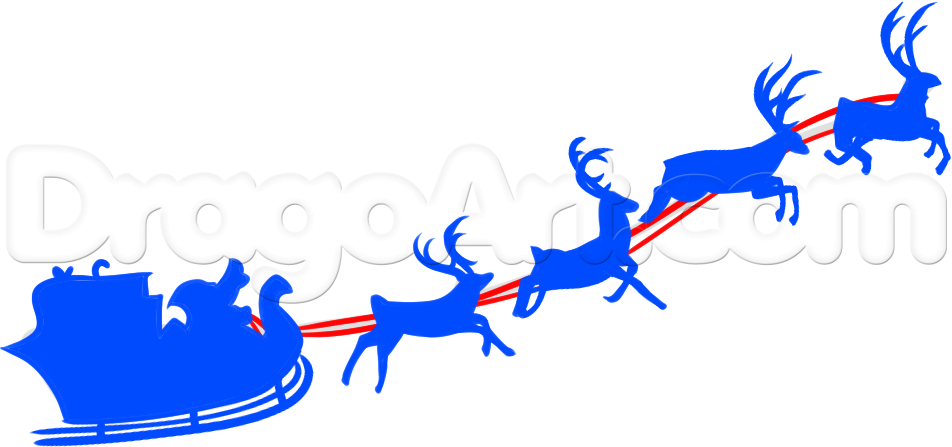 Santa And Reindeer Drawing | Free download on ClipArtMag