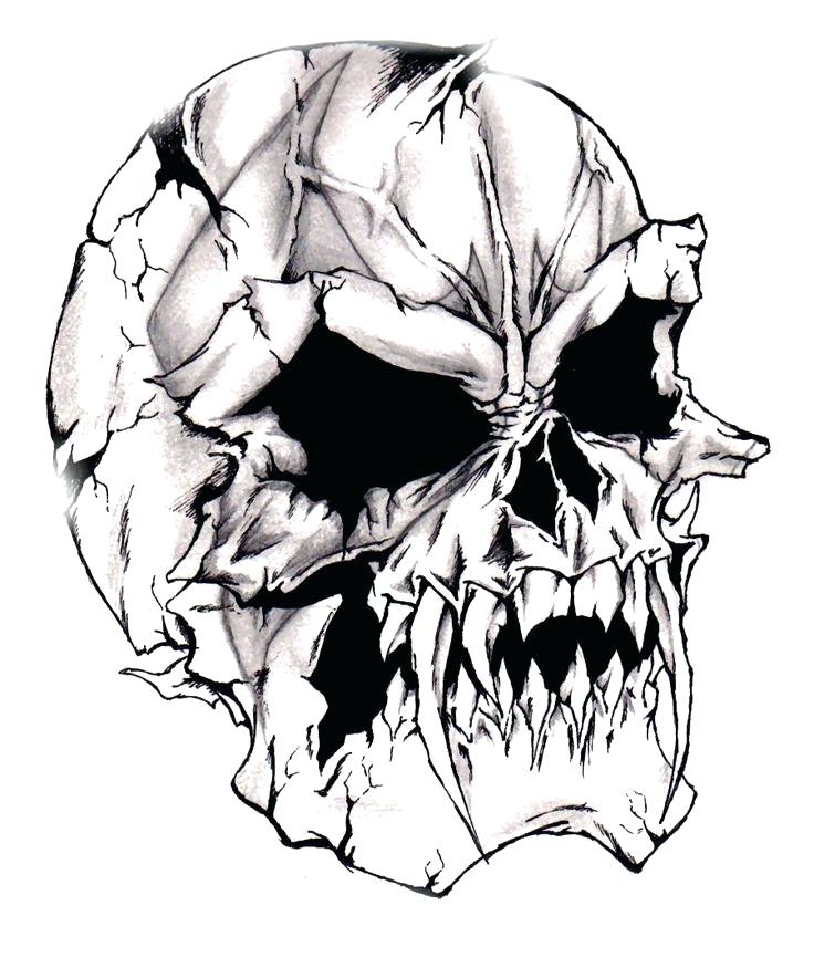 Scary Skull Drawing Free download on ClipArtMag
