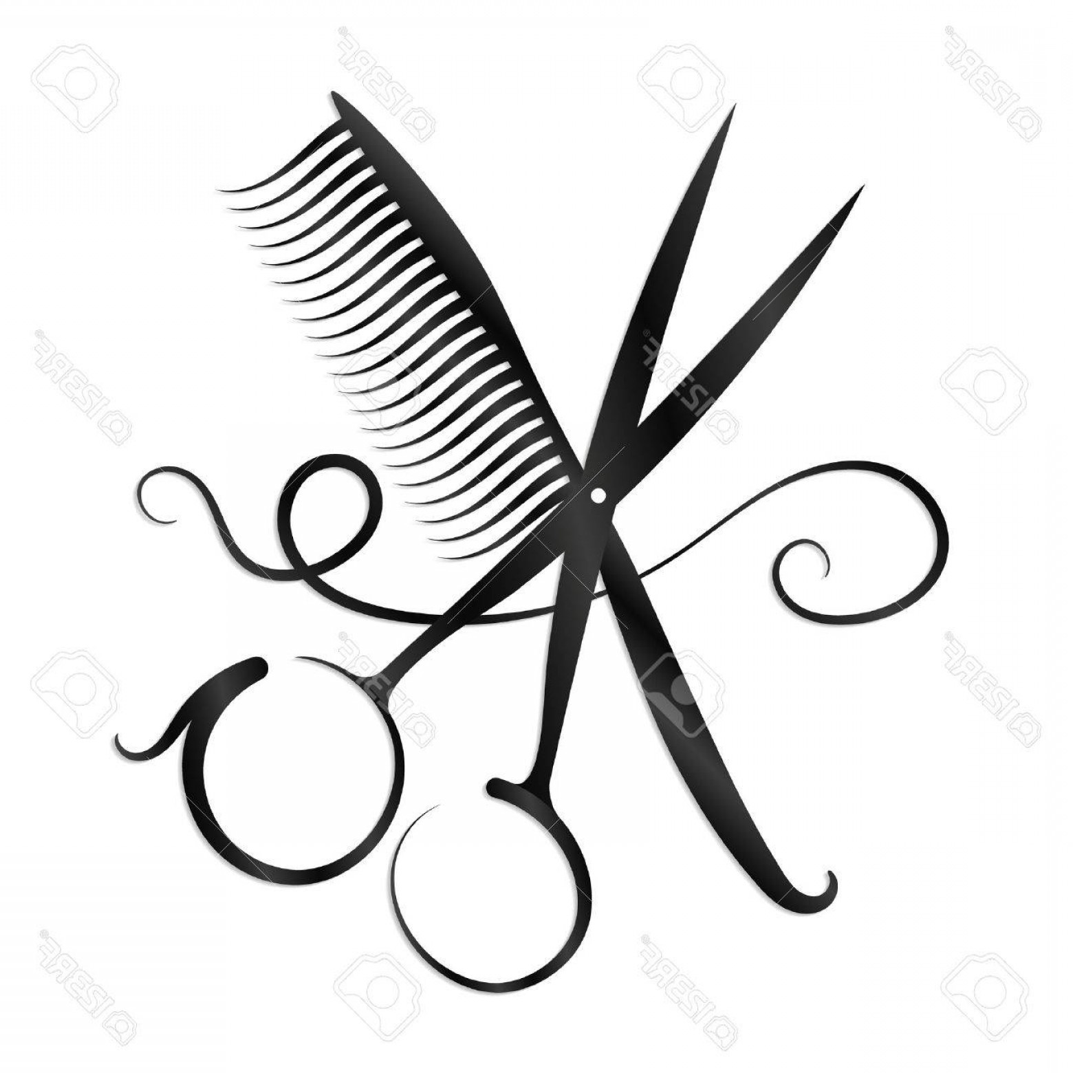 Scissors And Comb Drawing Free Download On Clipartmag