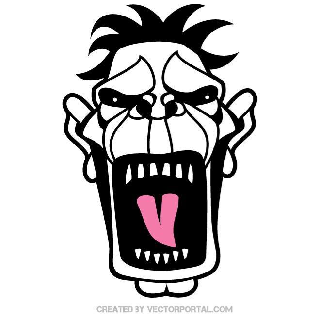 Screaming Face Drawing | Free download on ClipArtMag