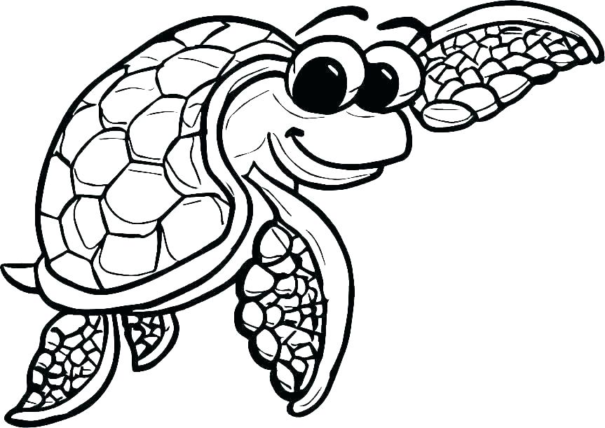 Coloring Pages Of Sea Turtles / Turtle Swimming Drawing Free download