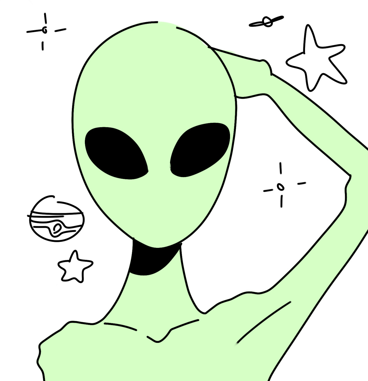 Simple Alien Drawing | Free download on ClipArtMag