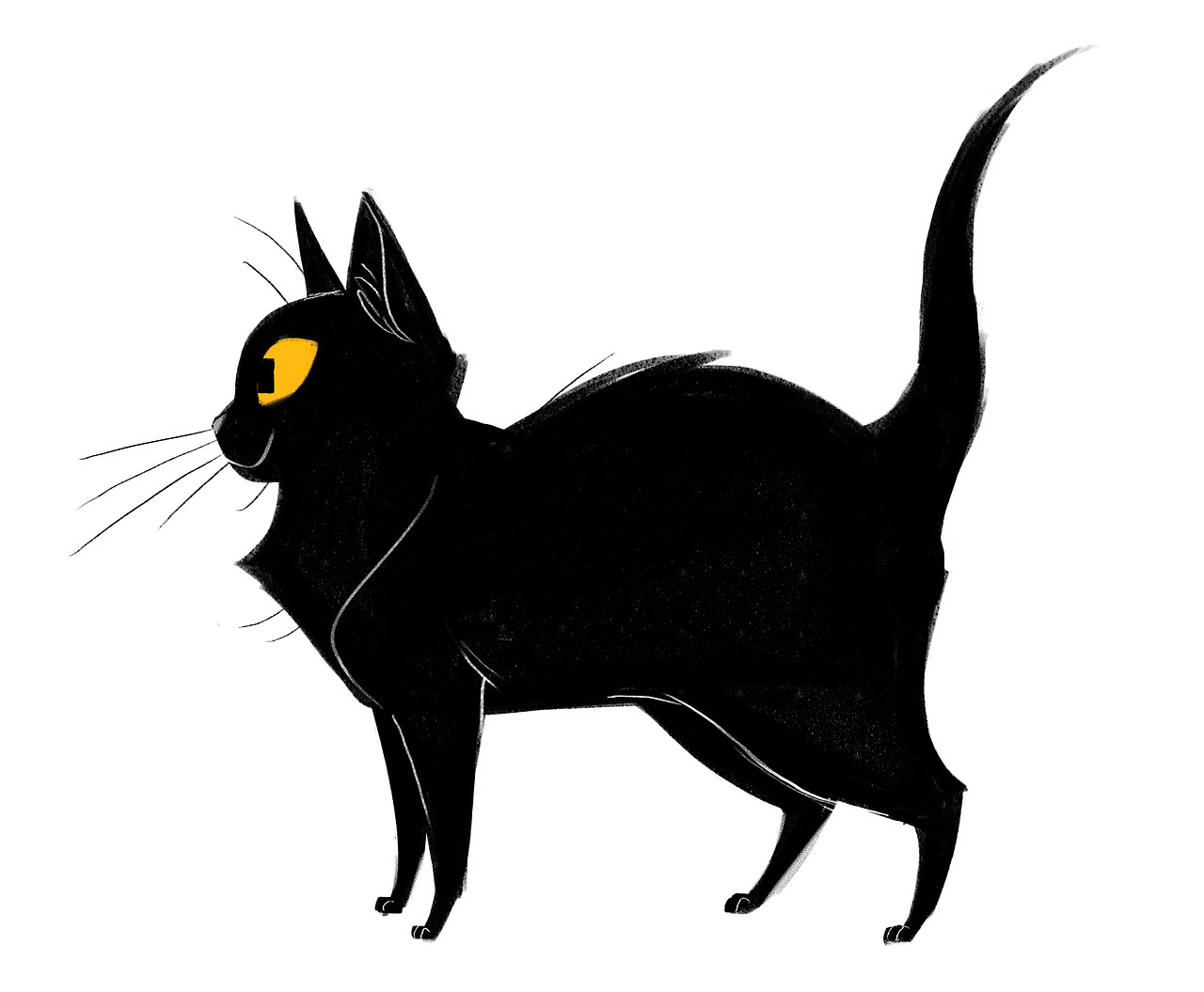 Simple Black Cat Drawing Free Download On ClipArtMag