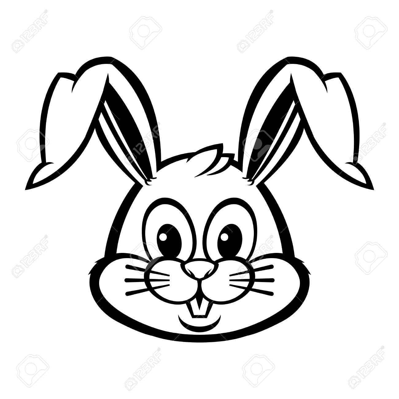 Cartoon Bunny Face Easy - Bunnies clipart easy, Bunnies easy