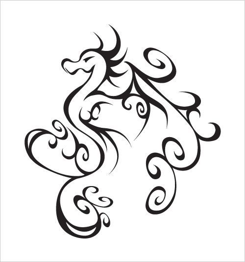 Dragon Line Drawing Free download on ClipArtMag