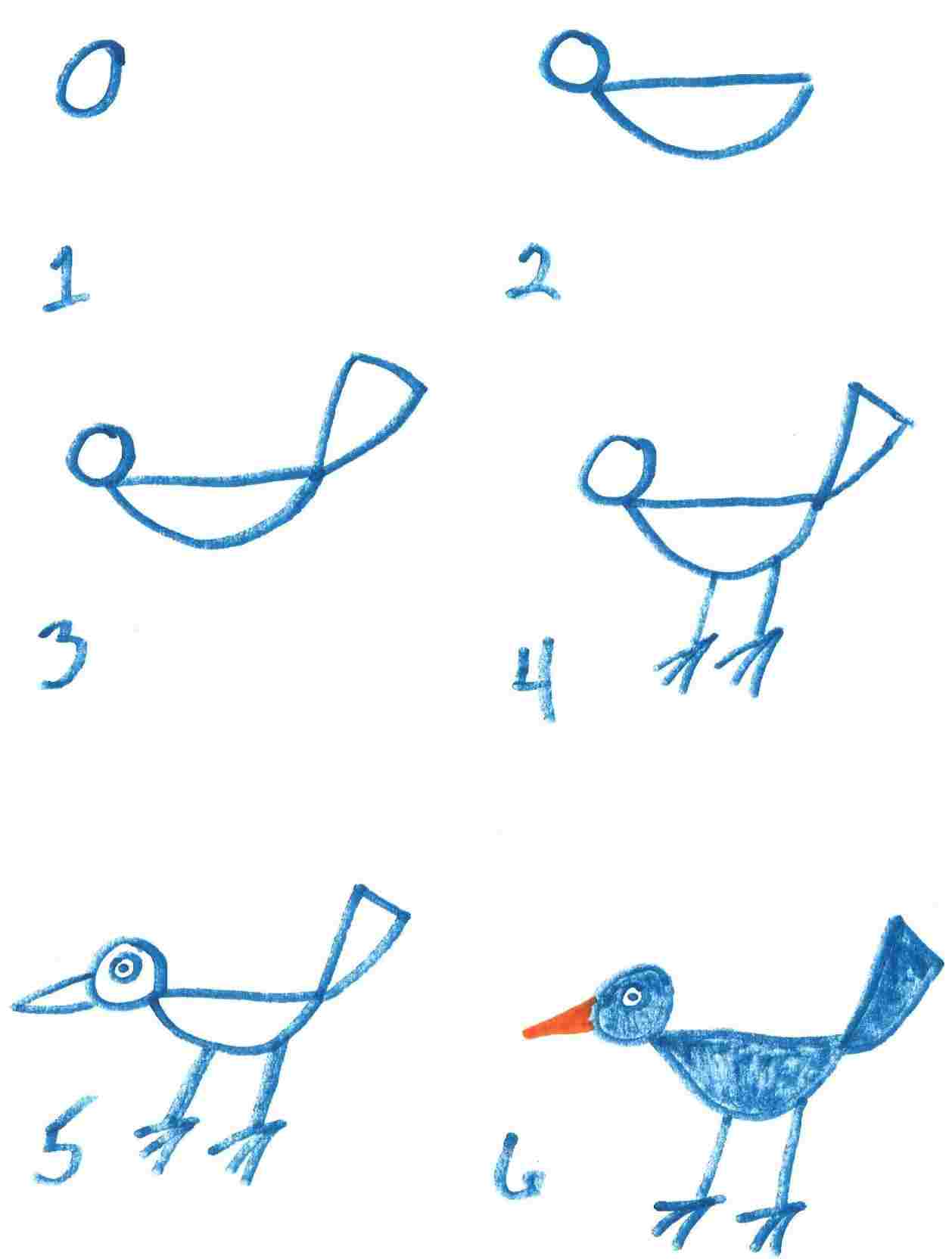 How To Draw An Easy Bird Flying Step By Step