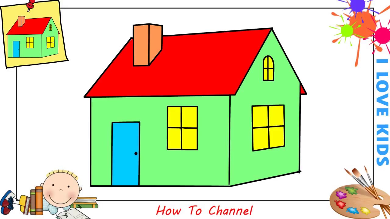 Simple House Drawing For Kids Free download on ClipArtMag