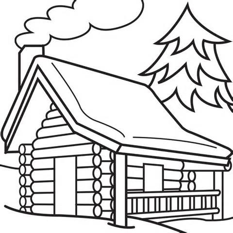 Simple Log Cabin Drawing Free Download On Clipartmag