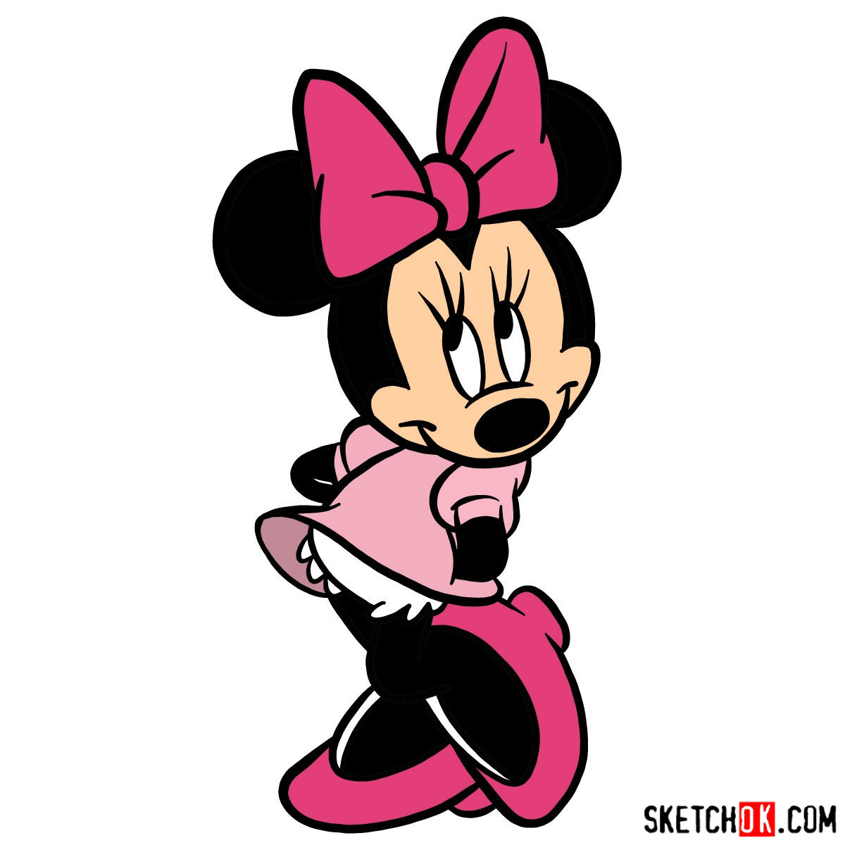 Simple Minnie Mouse Drawing | Free download on ClipArtMag