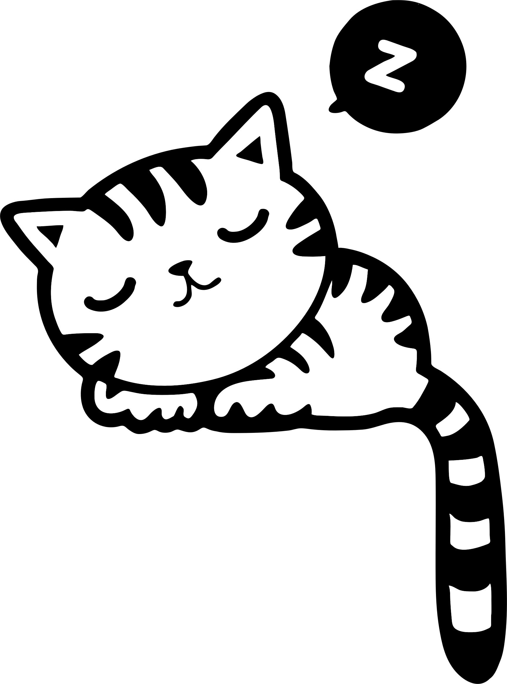 Sleeping Cat Drawing | Free download on ClipArtMag