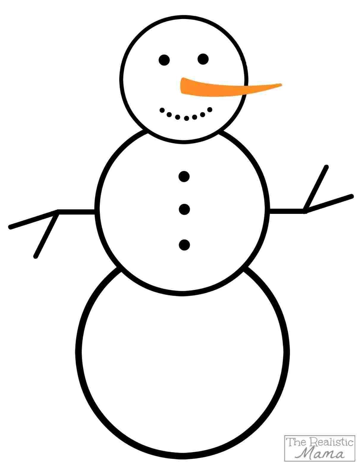 Snowman Line Drawing Free download on ClipArtMag