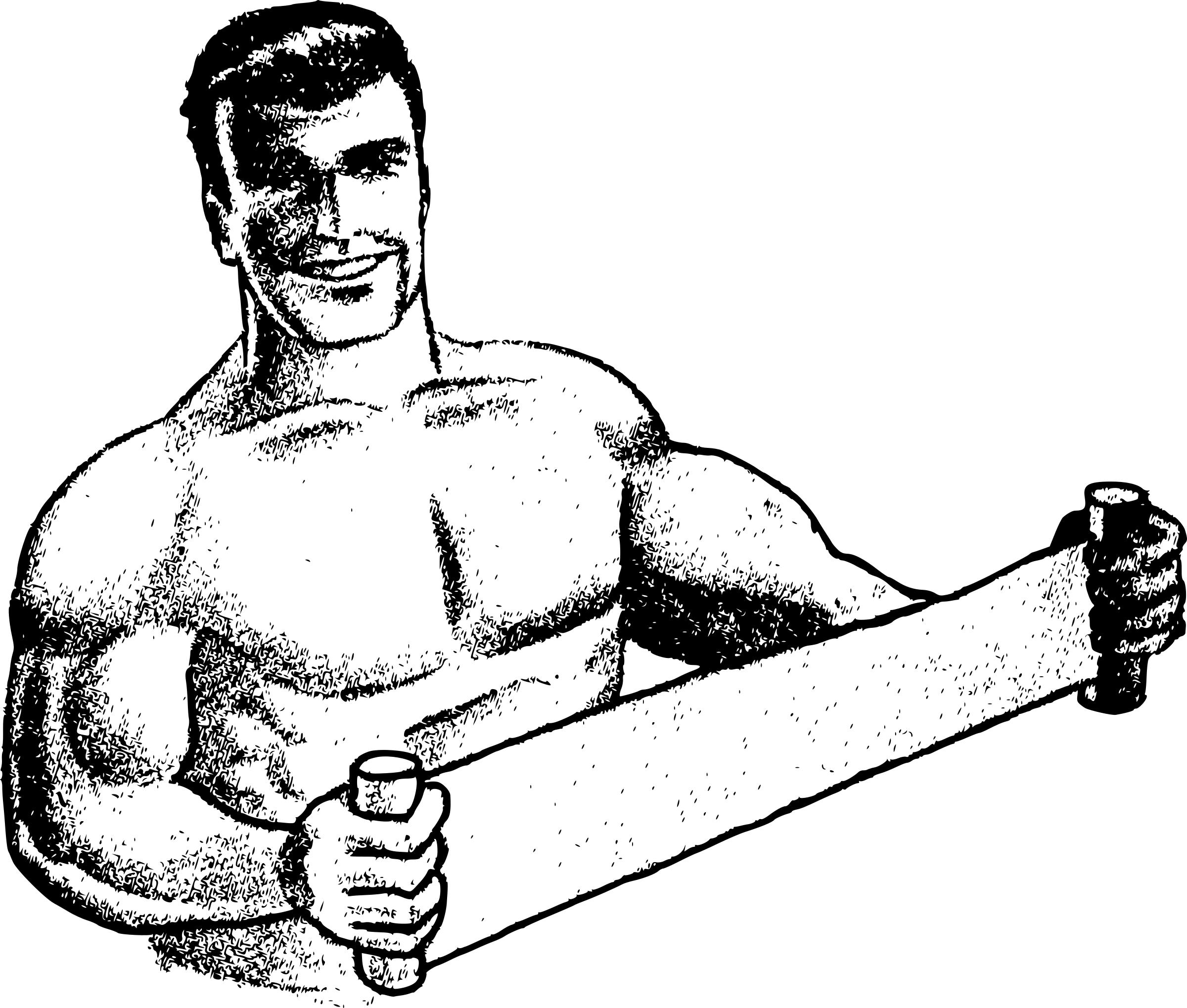 Strong Man Drawing Free download on ClipArtMag