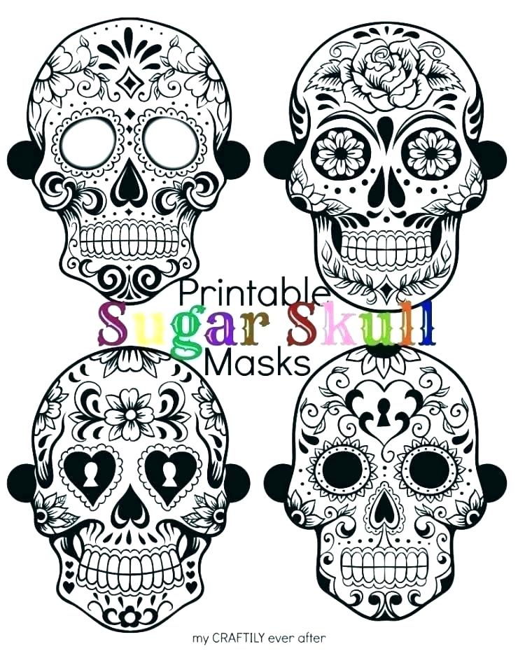 Sugar Skull Drawing Template Free download on ClipArtMag