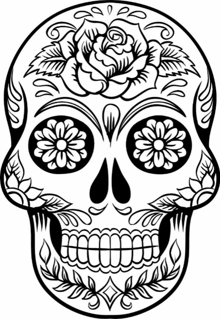 Sugar Skull Drawing Template Free download on ClipArtMag