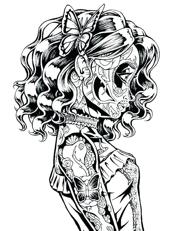 Sugar Skull Girl Drawing Free download on ClipArtMag