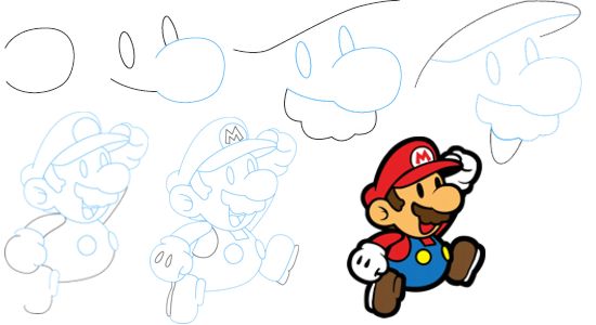 Super Mario Drawing Step By Step Free Download On Clipartmag 7317
