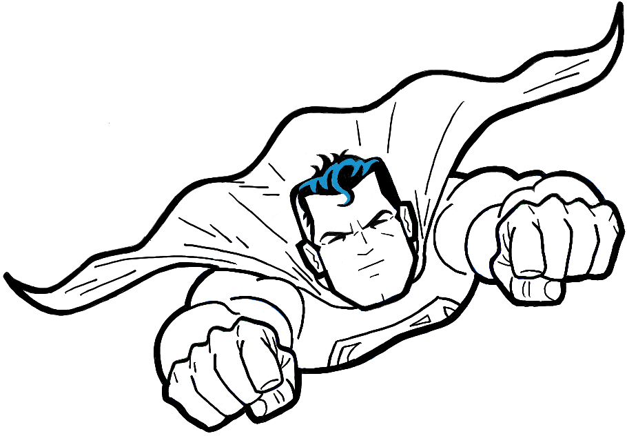 Superhero Outline Drawing | Free download on ClipArtMag