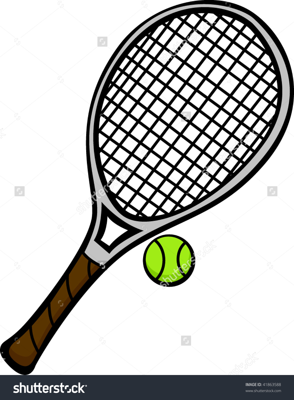 tennis drawing racquet racket ball clip clipart clipartmag
