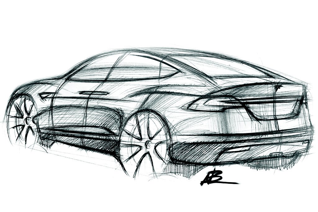 tesla model y drawing