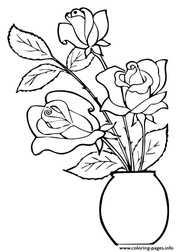 Rose Flower Vase Drawing Images With Colour / Choose from 1200+ flower