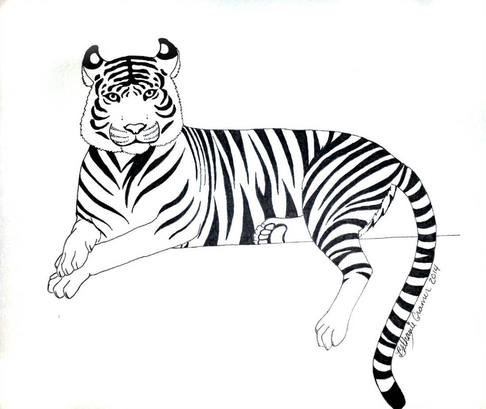 Tiger Line Drawing | Free download on ClipArtMag