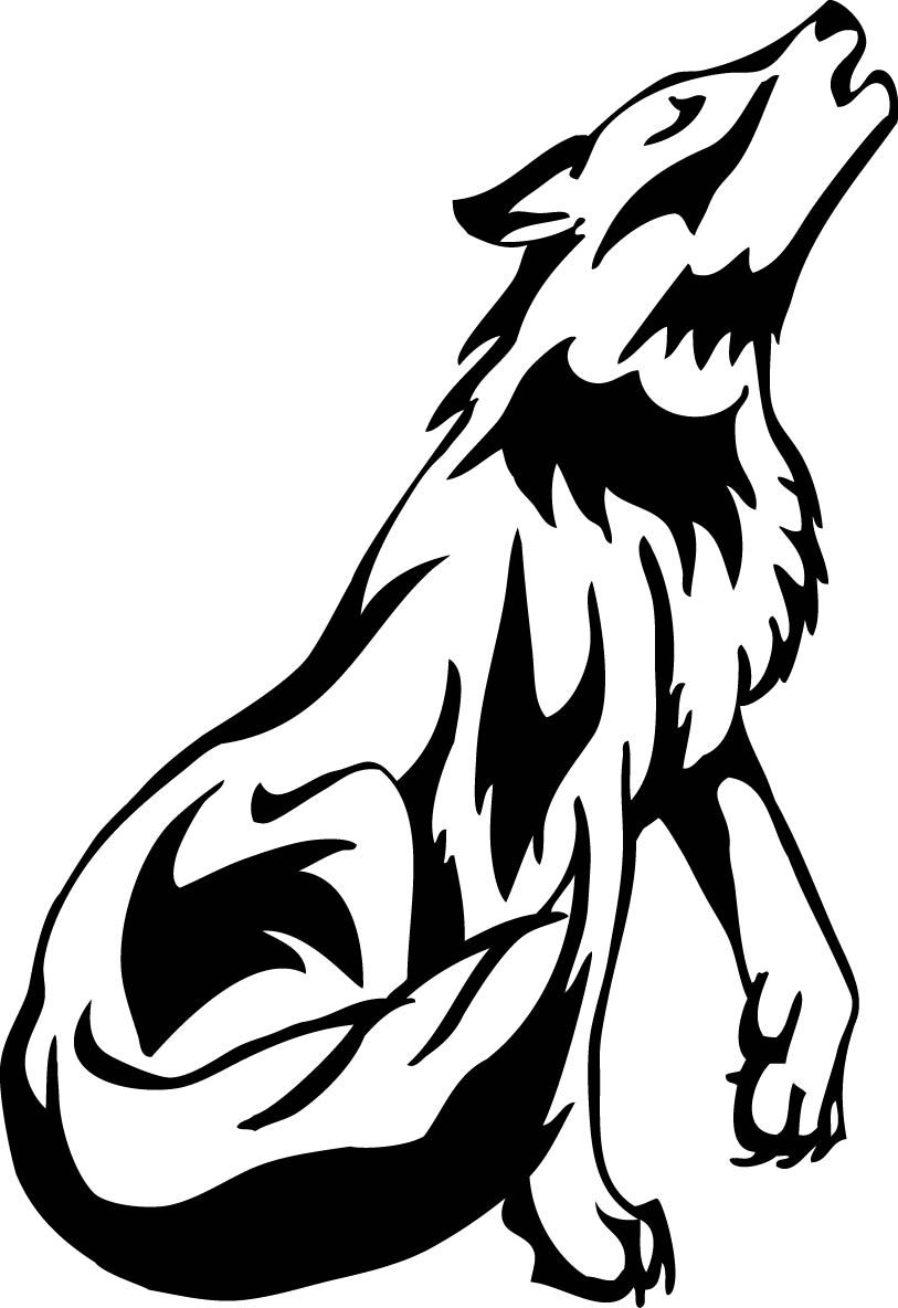 Drawing of a tribal wolf