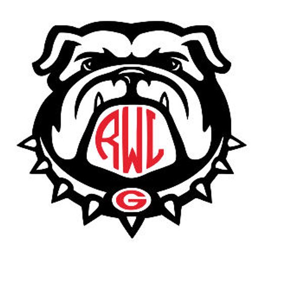 Craftique Georgia Bulldogs UGA Bulldog Head Decal 