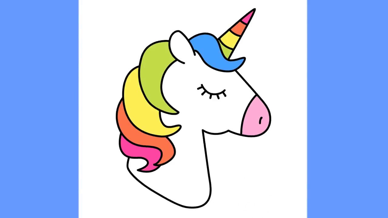 How To Draw A Simple Unicorn Head - Unicorn Simple Drawing at