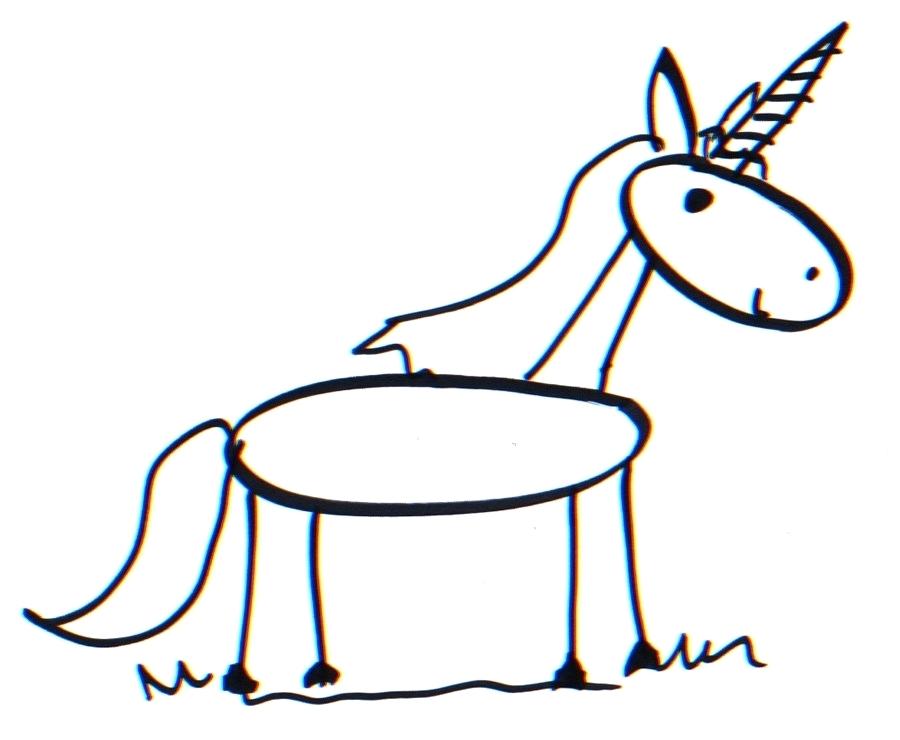 stick unicorn drawing