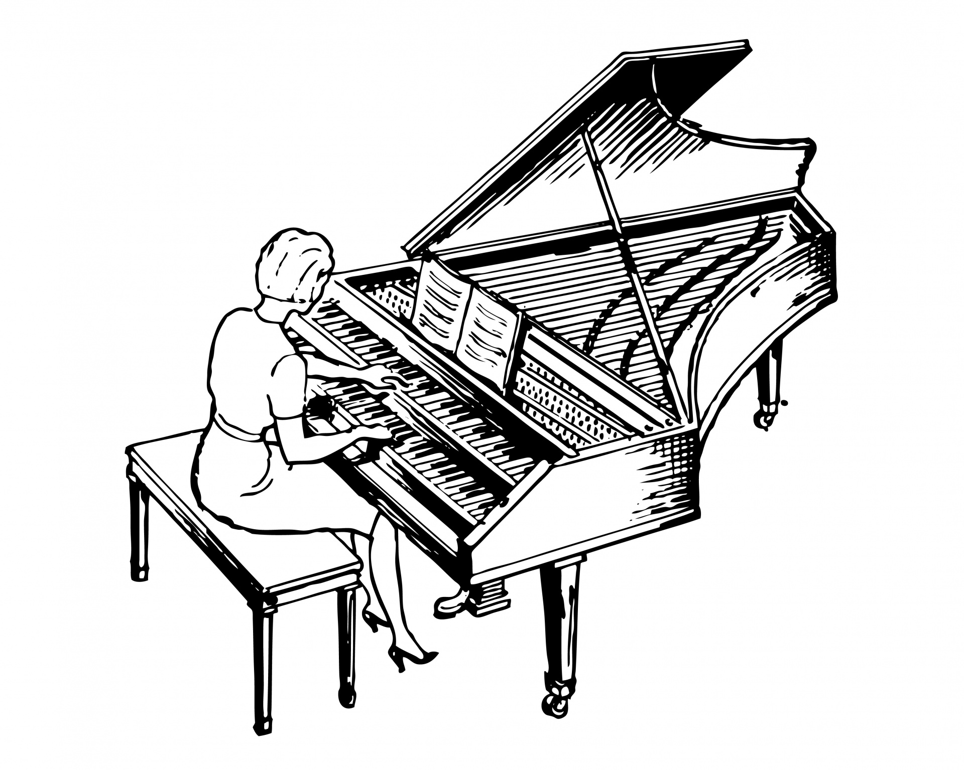 Grand Piano Drawing | Free download on ClipArtMag