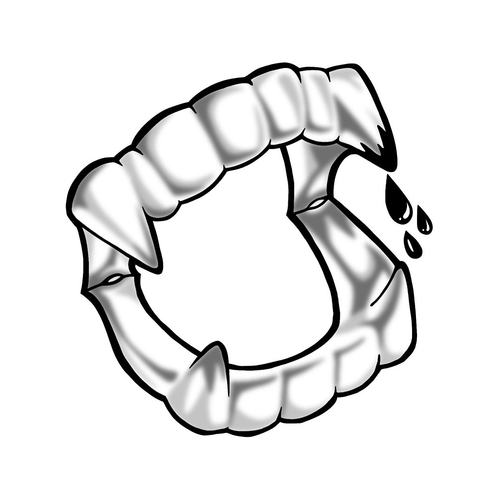 Plastic Vampire Teeth Drawing