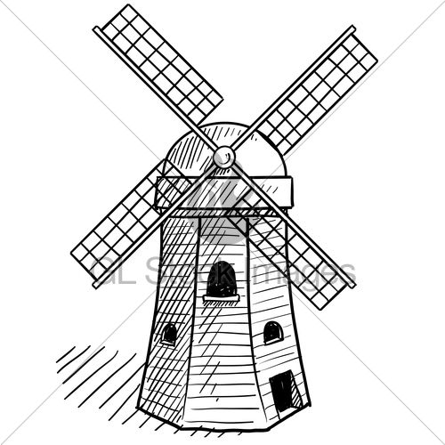 How To Draw A Farm Windmill Step By Step