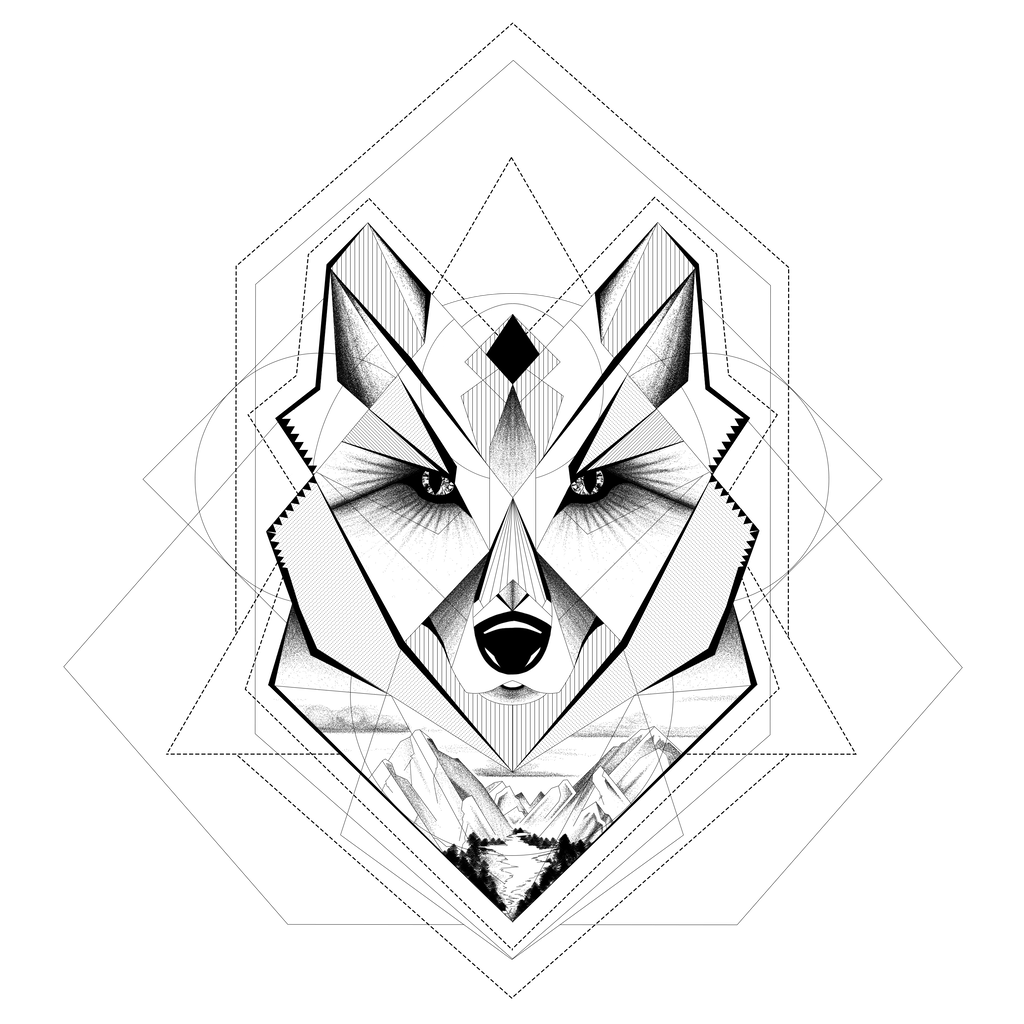 Wolf Geometric Drawing | Free download on ClipArtMag