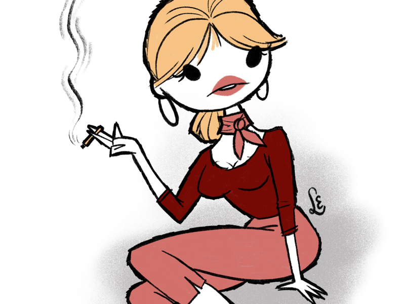 Woman Smoking Drawing | Free download on ClipArtMag