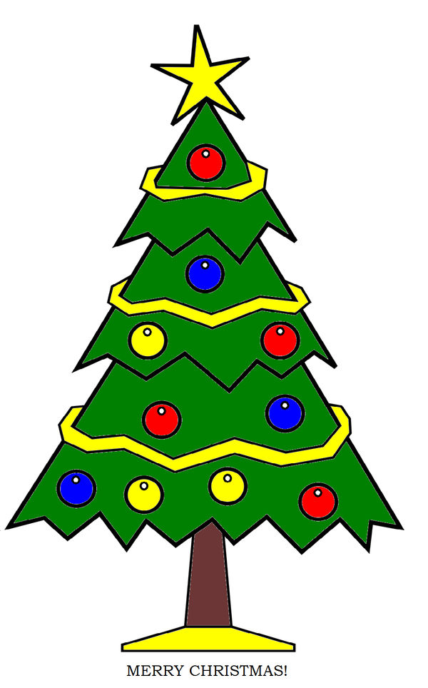 Xmas Tree Drawing | Free download on ClipArtMag