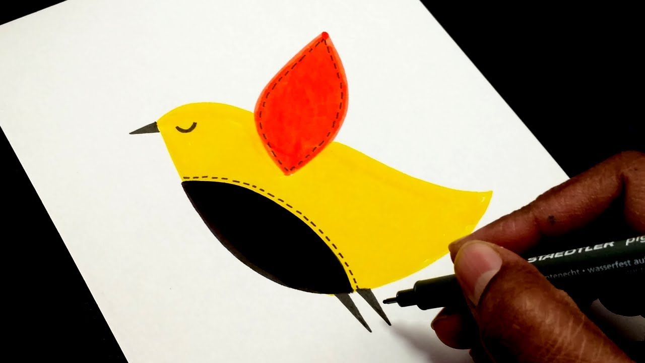 Yellow Bird Drawing | Free download on ClipArtMag