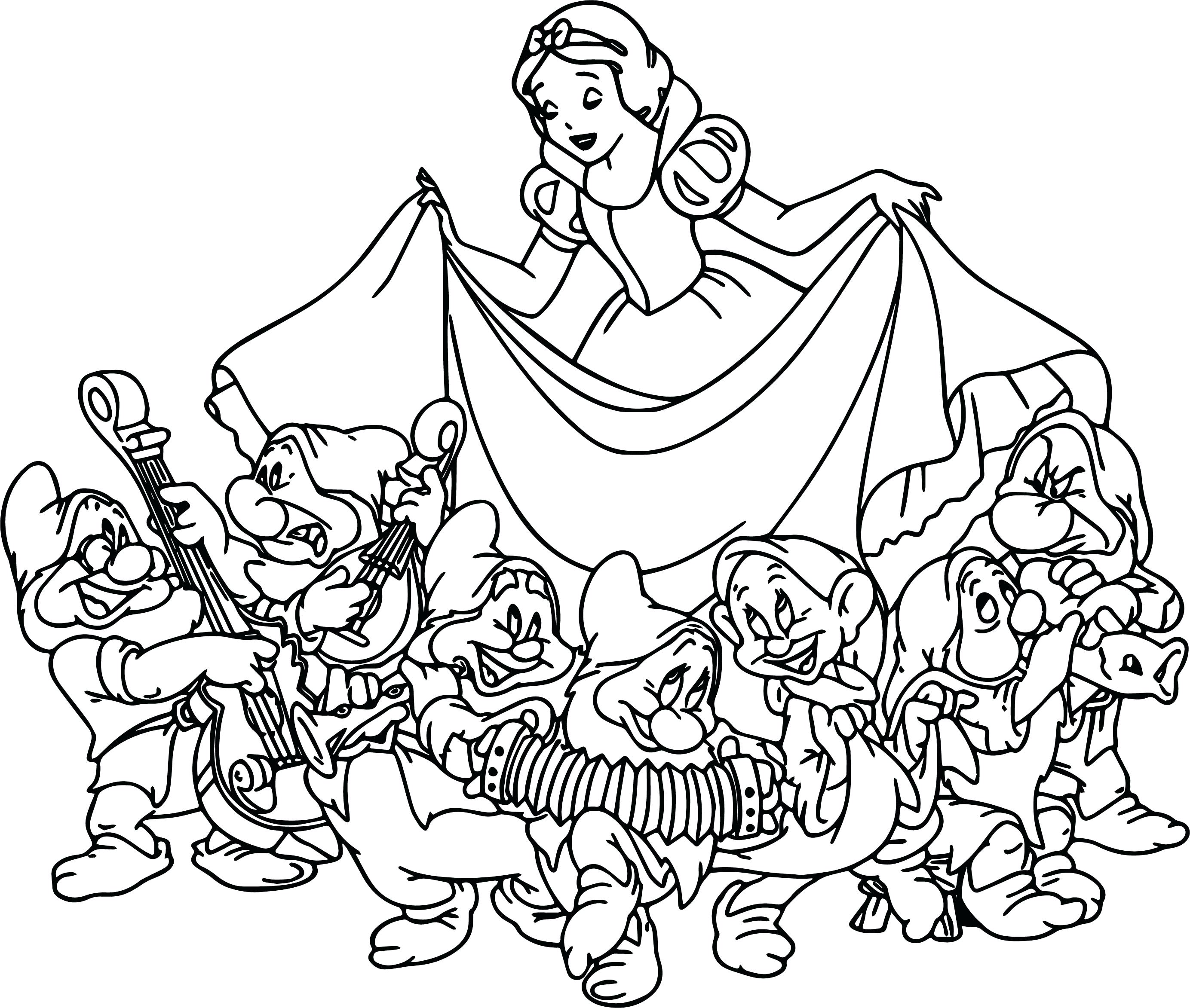 7 Dwarfs Coloring Pages Free download on ClipArtMag