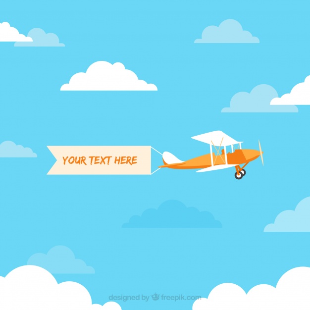 Airplane With Banner Vector | Free download on ClipArtMag