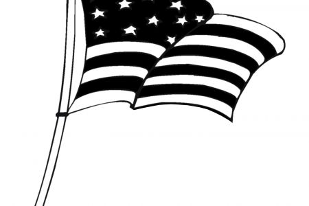 American Flag Black And White Clipart 