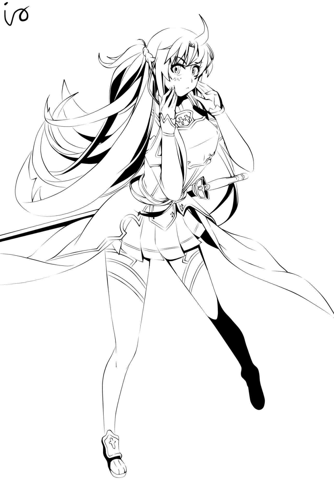 Female Anime Coloring Pages Female Anime Line Art